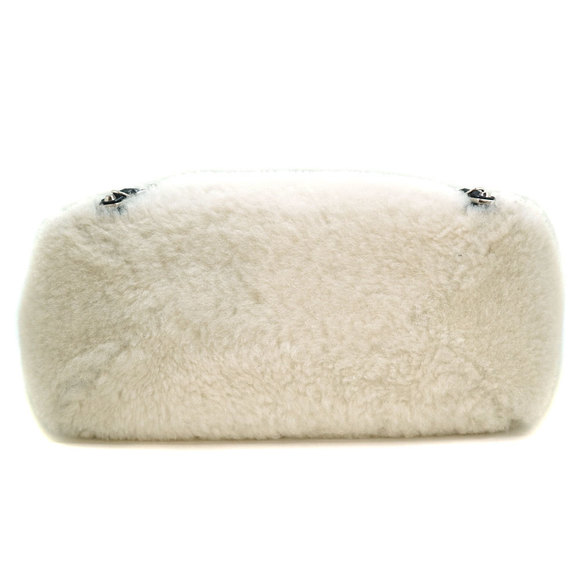 Balenciaga Paper 2WAY Bag Shearling Handbag Shoulder Tote Black Off-White - Picture 4 of 15